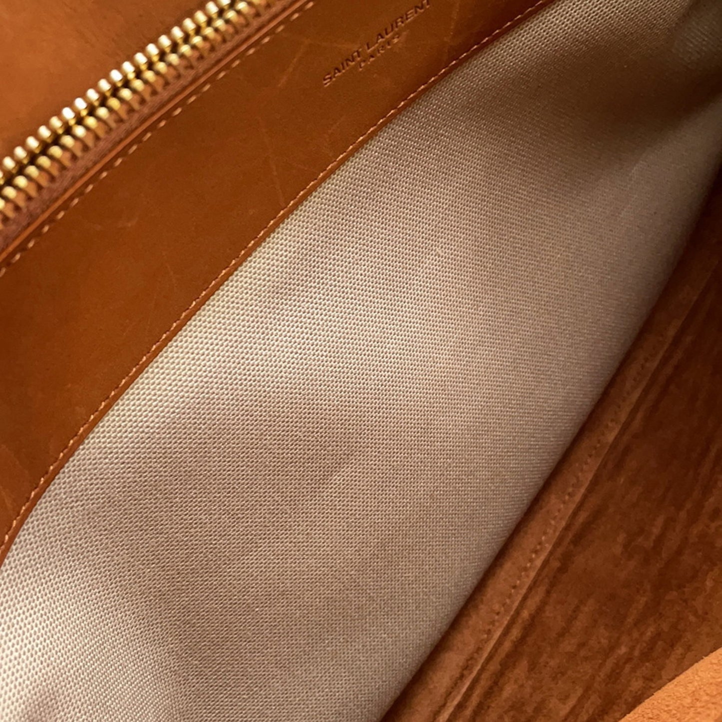 Saint Laurent Sac de jour, "BEIGE, BROWN", "CANVAS, LEATHER", tote