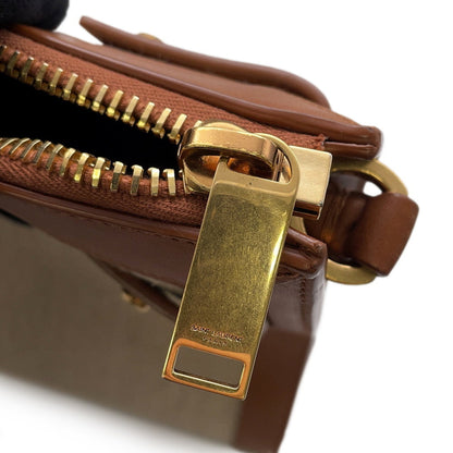 Saint Laurent Sac de jour, "BEIGE, BROWN", "CANVAS, LEATHER", tote