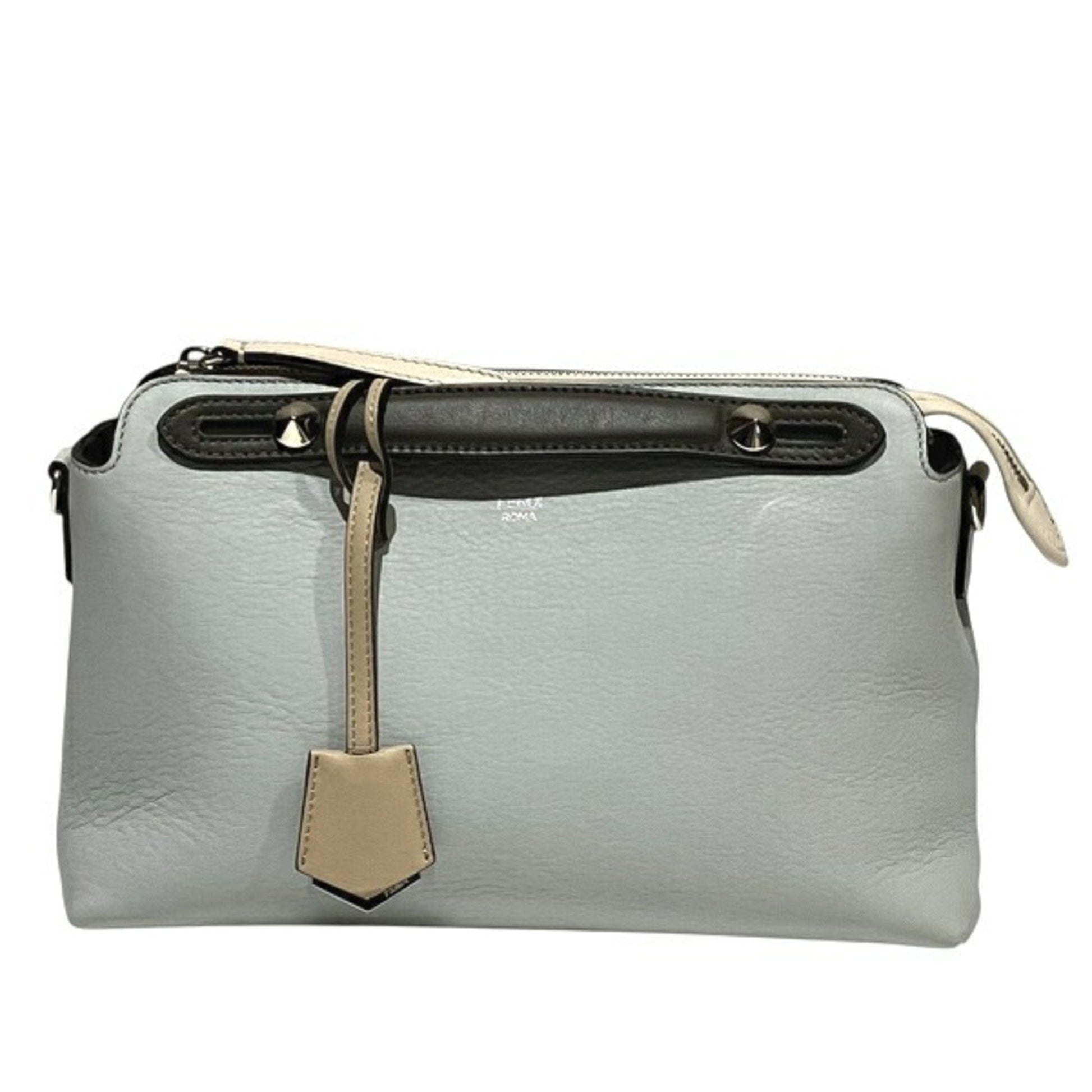 Fendi By The Way, Grey, Leather, handbag