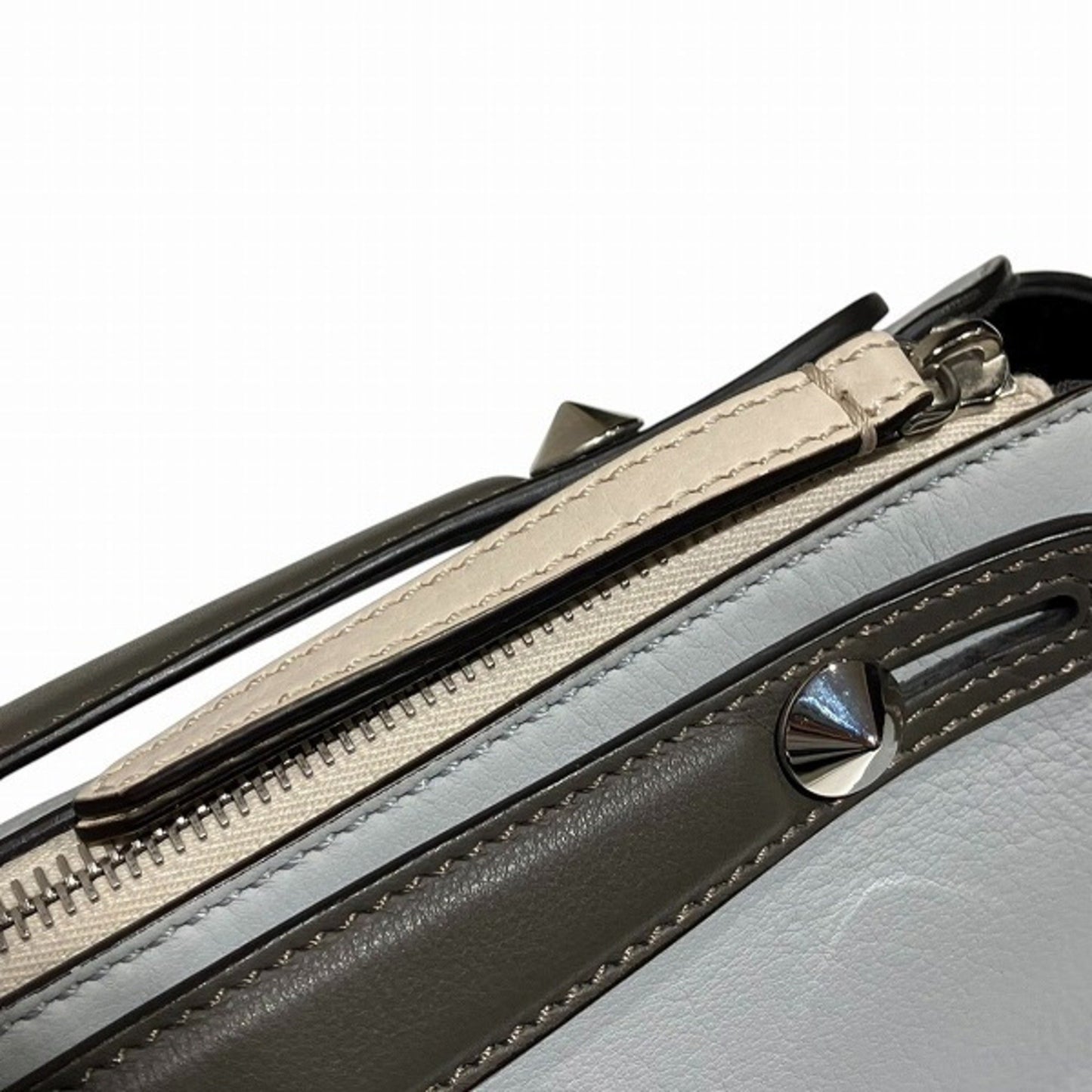 Fendi By The Way, Grey, Leather, handbag