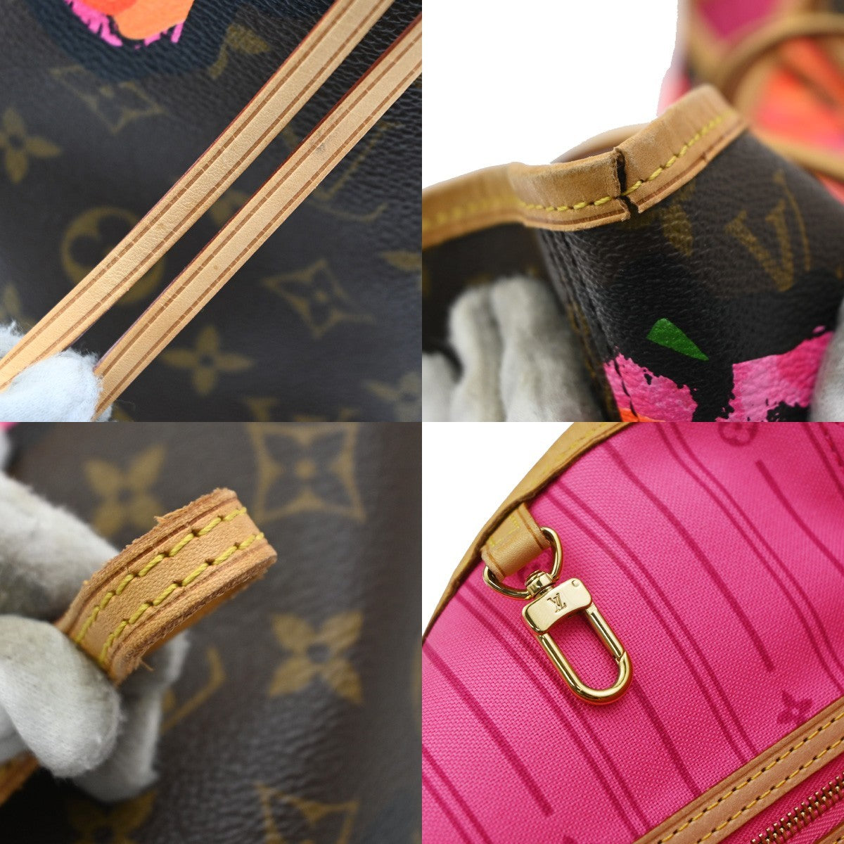 Louis Vuitton Neverfull Limited Edition Monogram Roses, Multicolour, Canvas, Tote Bag
