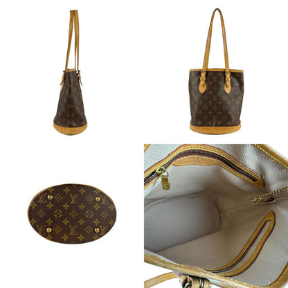 Louis Vuitton Bucket PM, Brown, Canvas, shoulder