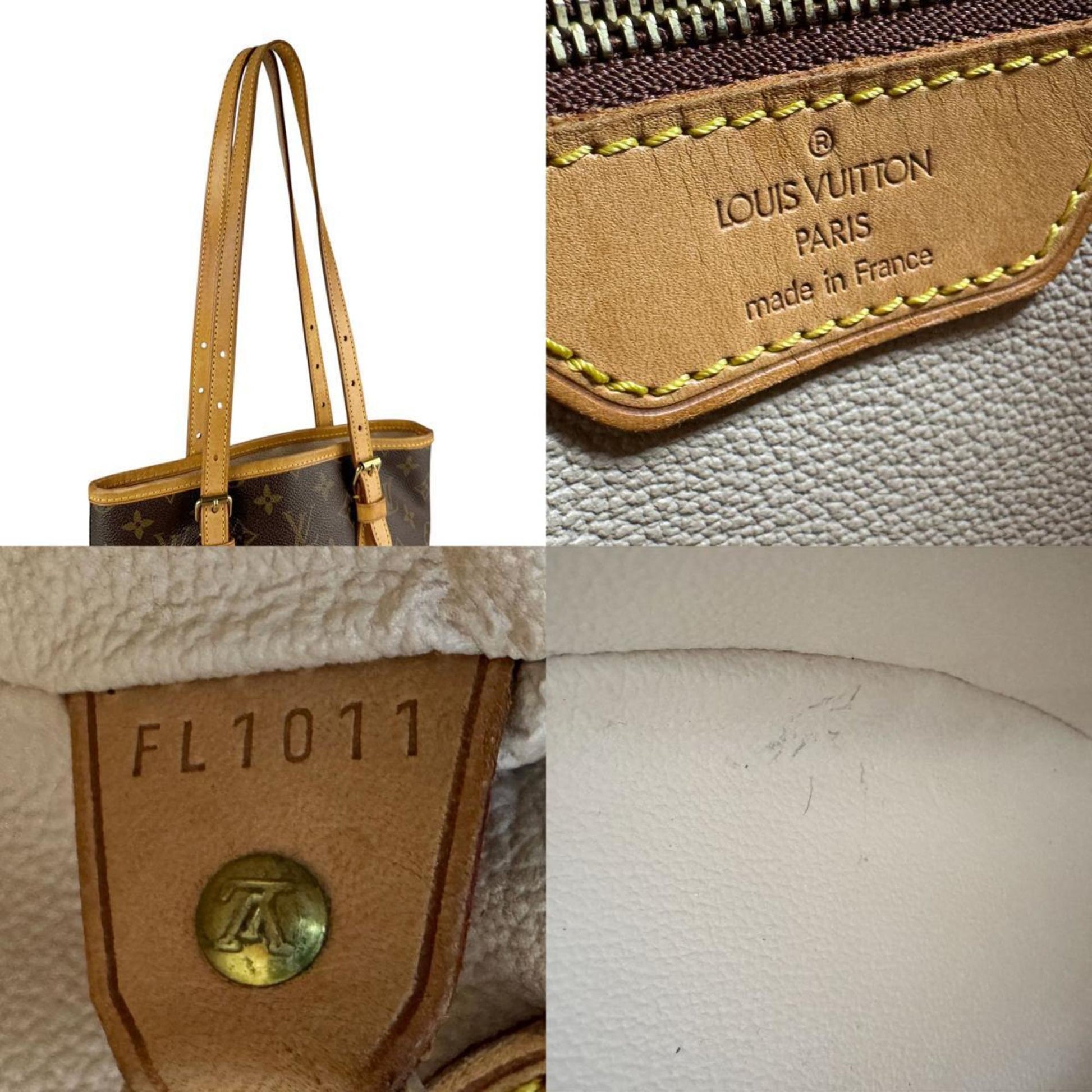 Louis Vuitton Bucket PM, Brown, Canvas, shoulder