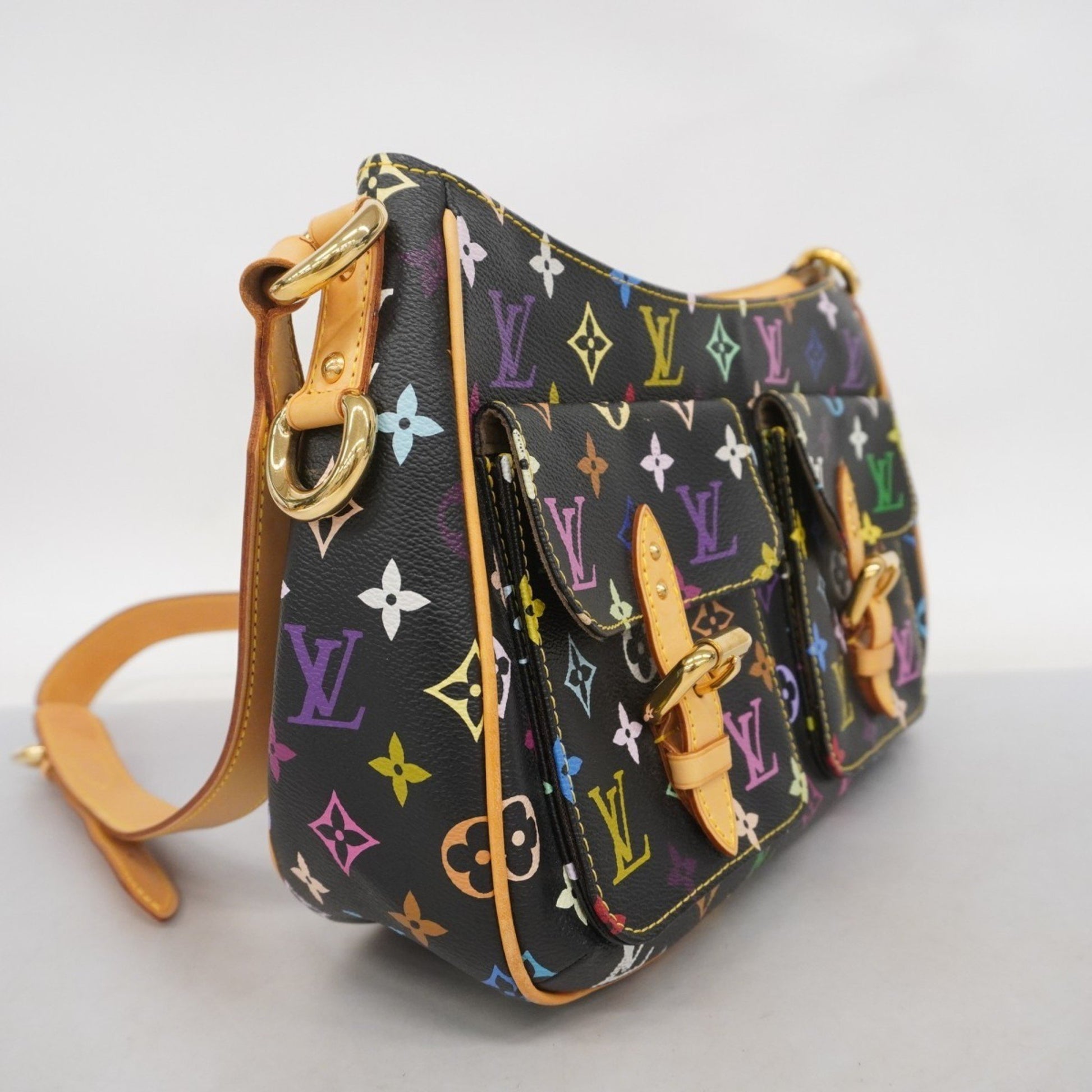 Louis Vuitton Lodge, Black, Canvas, shoulder