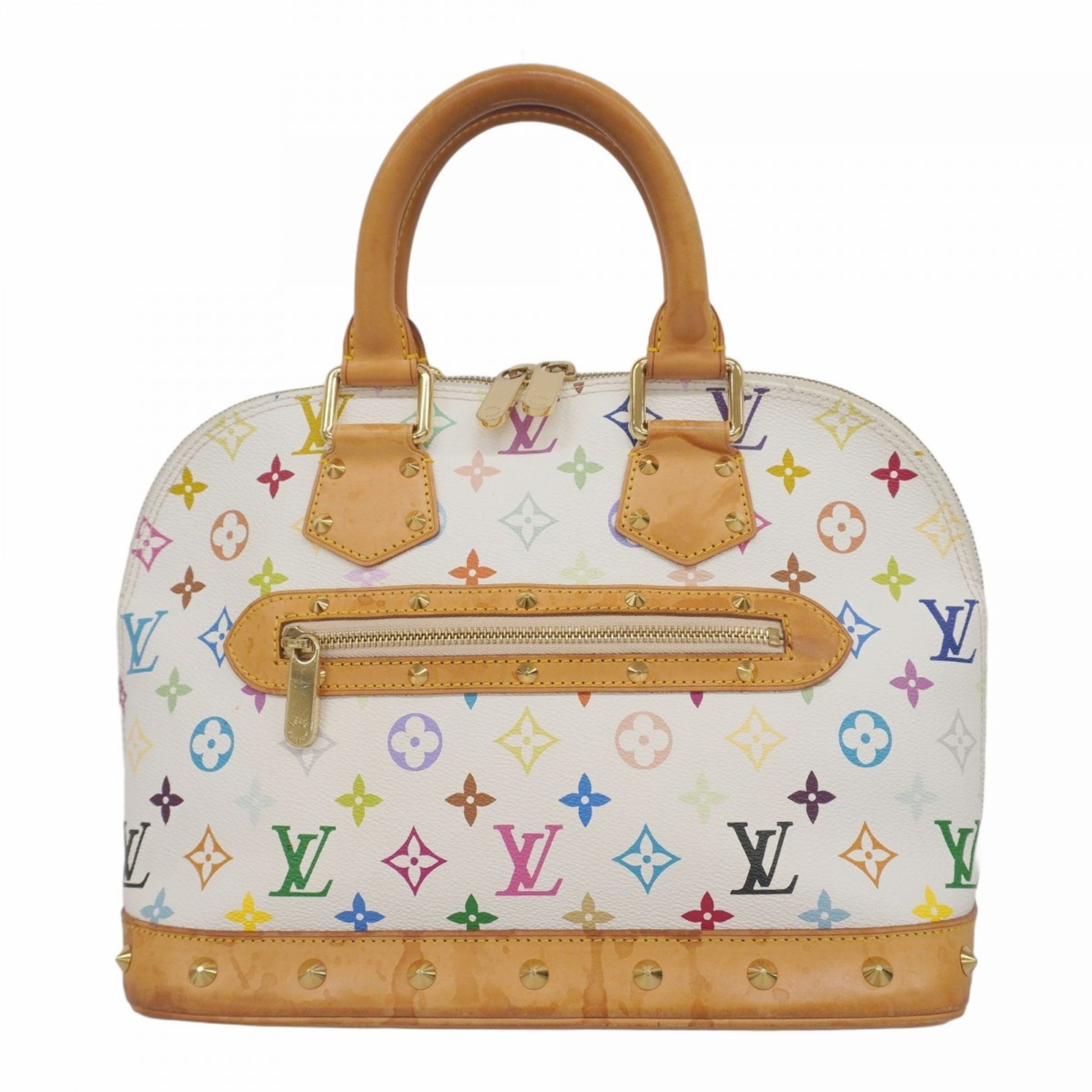 Louis Vuitton Alma, White, Canvas, handbag