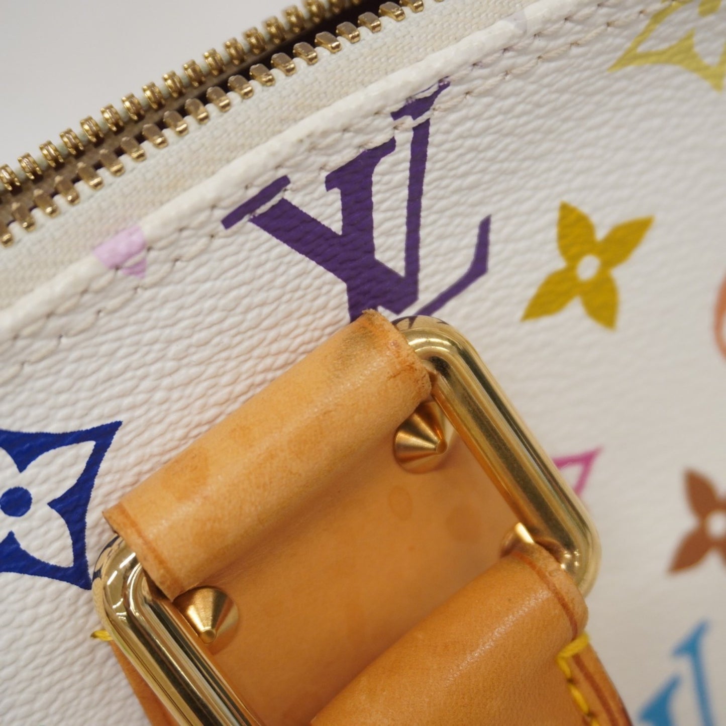 Louis Vuitton Alma, White, Canvas, handbag