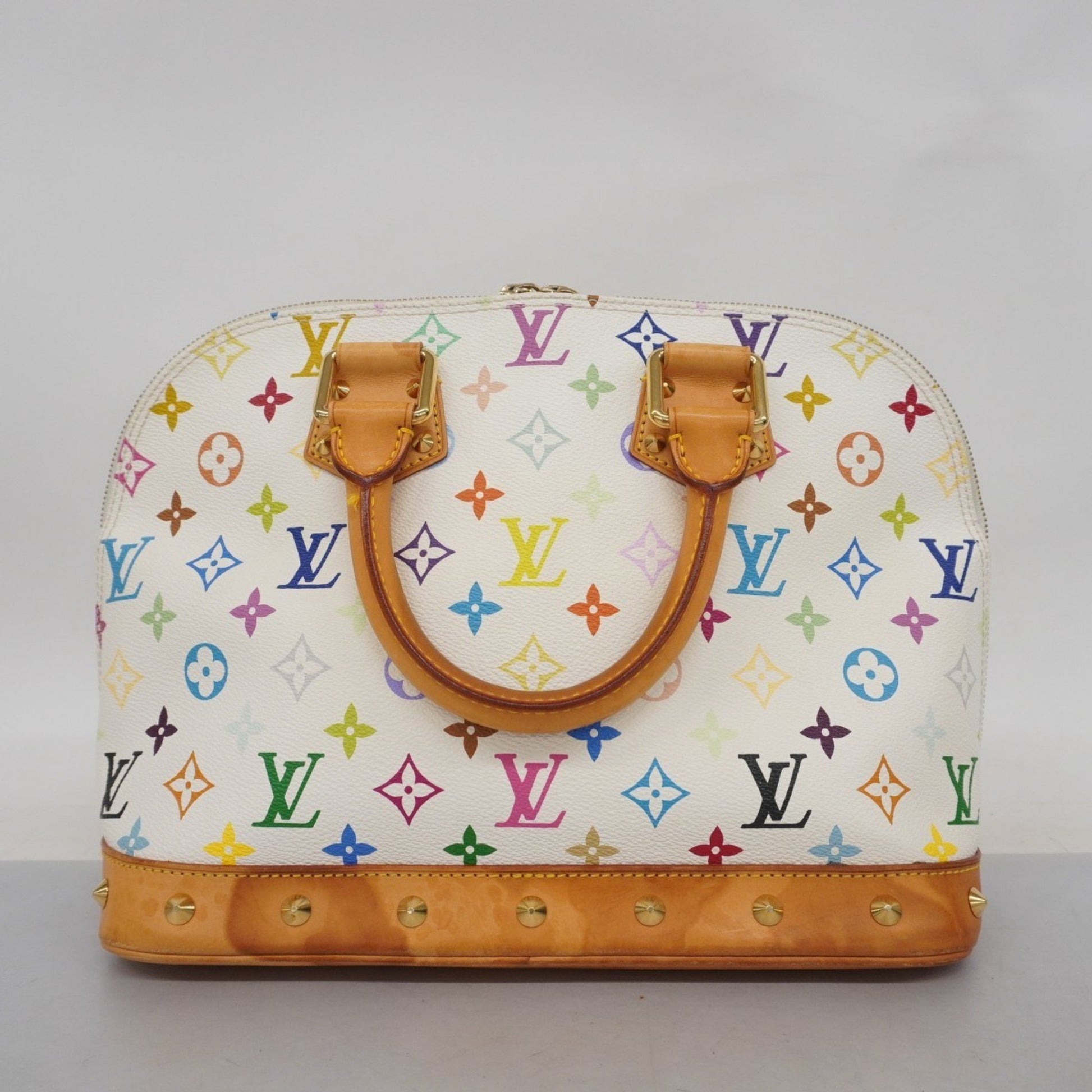 Louis Vuitton Alma, White, Canvas, handbag