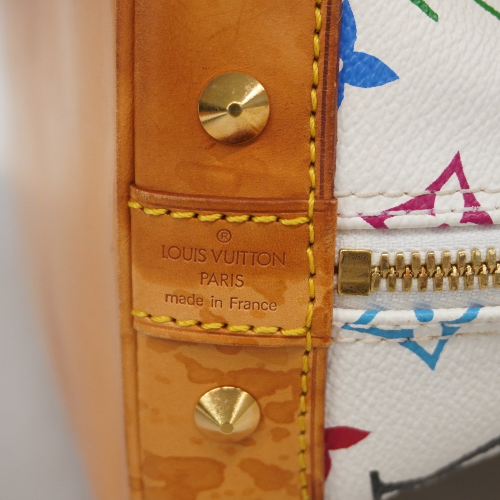 Louis Vuitton Alma, White, Canvas, handbag