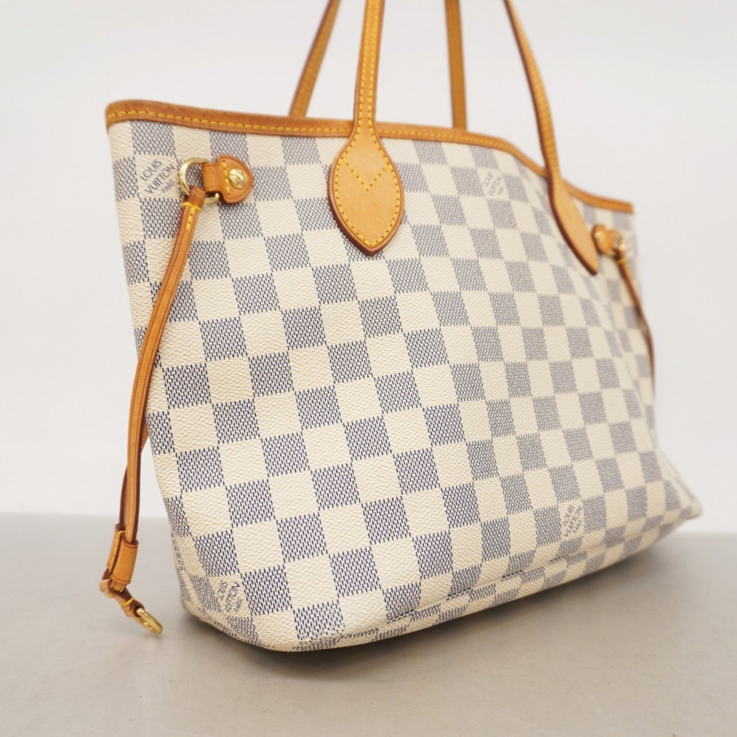 Louis Vuitton Neverfull PM, White, Canvas, tote