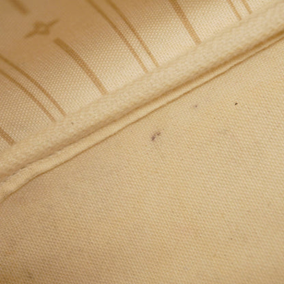 Louis Vuitton Neverfull PM, White, Canvas, tote