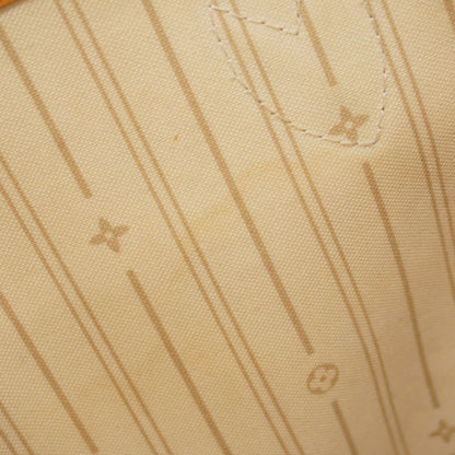 Louis Vuitton Neverfull PM, White, Canvas, tote