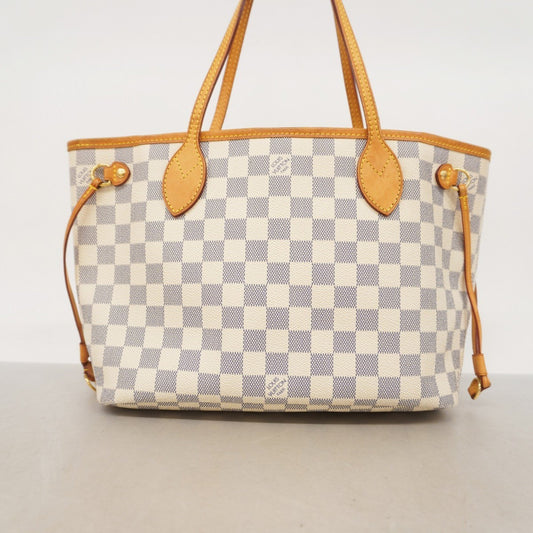 Louis Vuitton Neverfull PM, White, Canvas, tote