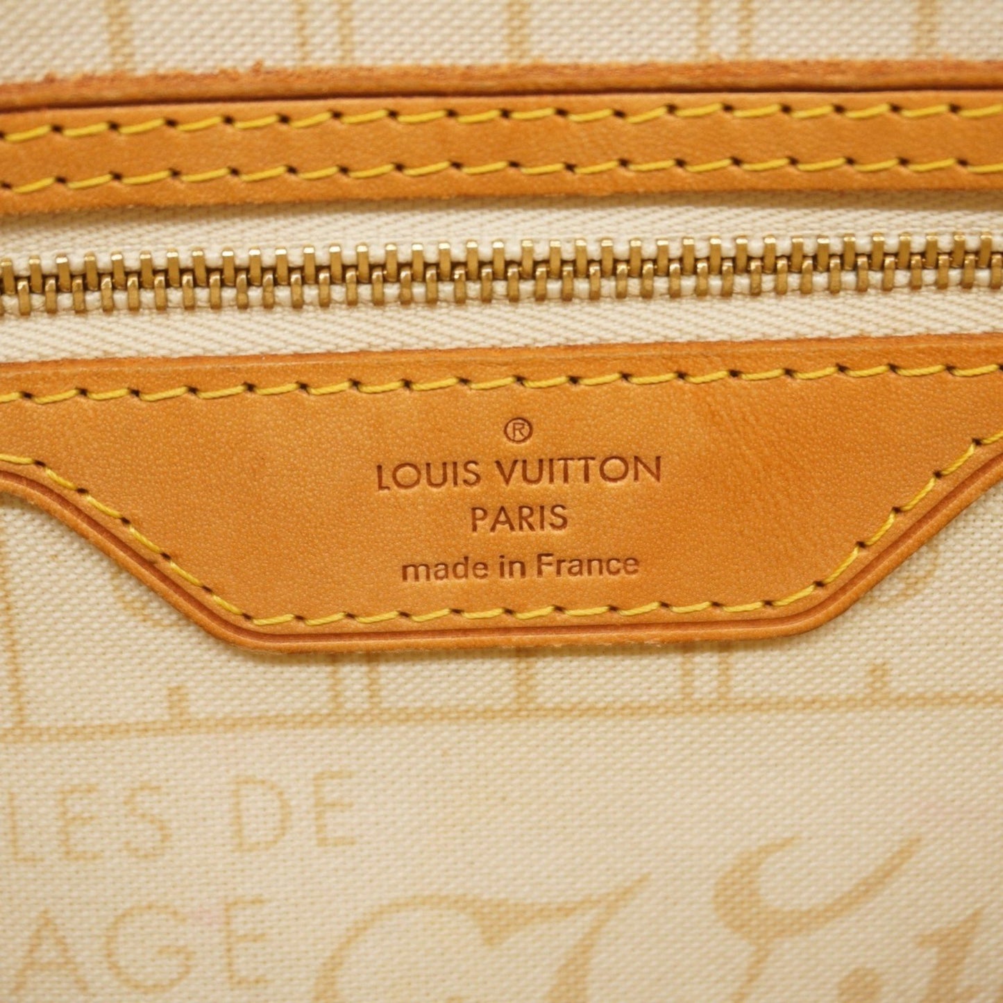 Louis Vuitton Neverfull PM, White, Canvas, tote