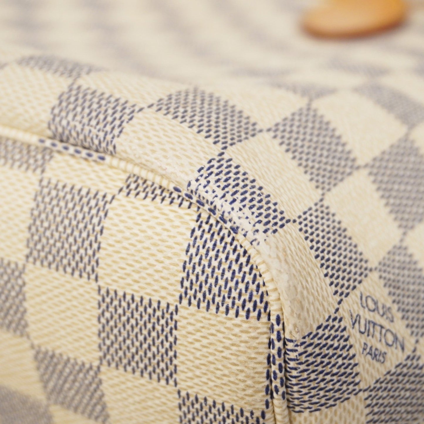Louis Vuitton Neverfull PM, White, Canvas, tote