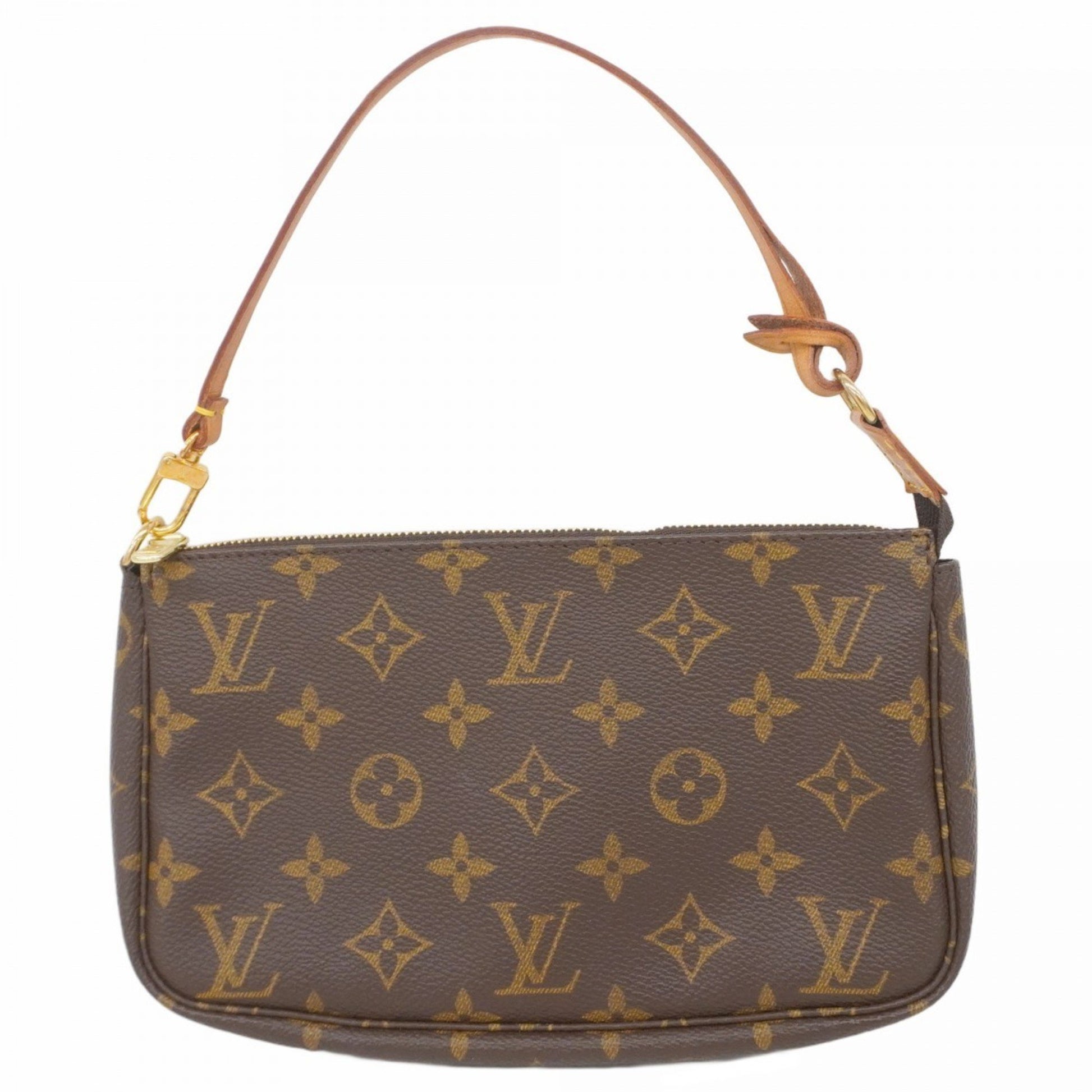 Louis Vuitton Pochette Accessoire, Brown, Canvas, clutch