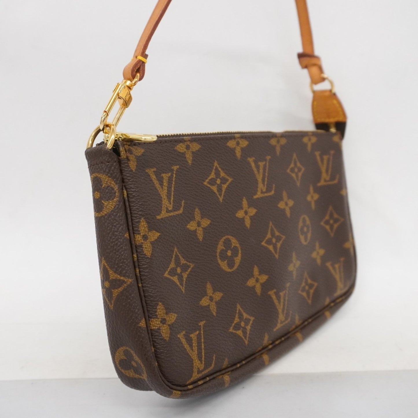 Louis Vuitton Pochette Accessoire, Brown, Canvas, clutch