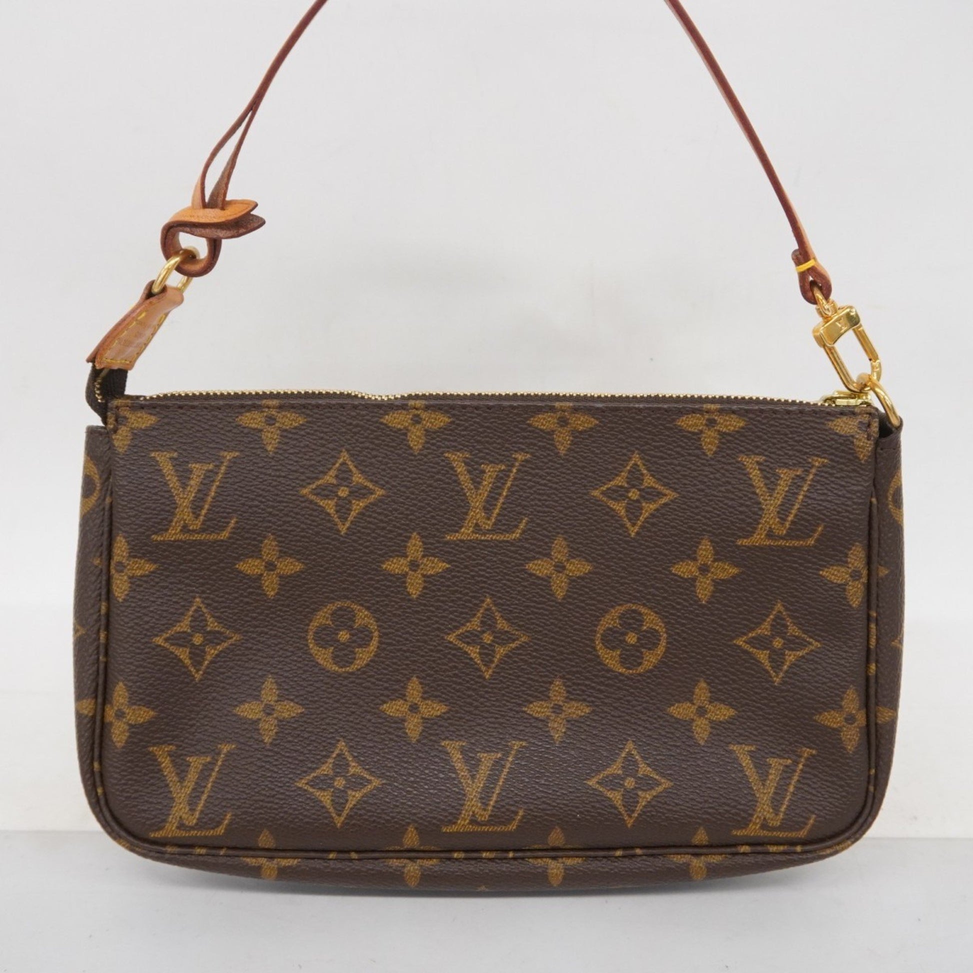 Louis Vuitton Pochette Accessoire, Brown, Canvas, clutch
