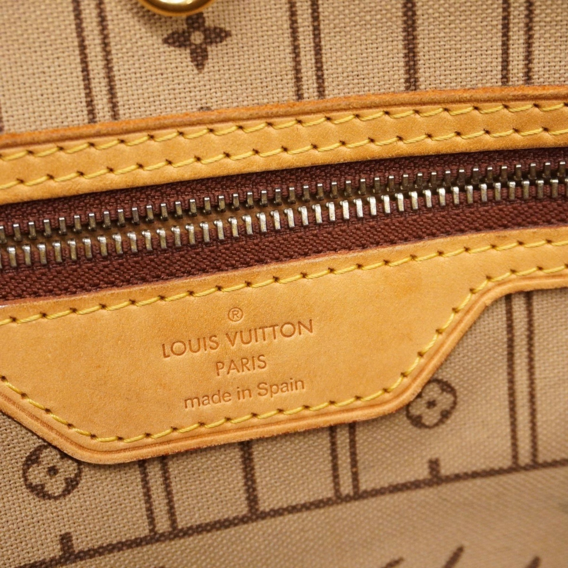 Louis Vuitton Neverfull MM, Brown, Canvas, tote