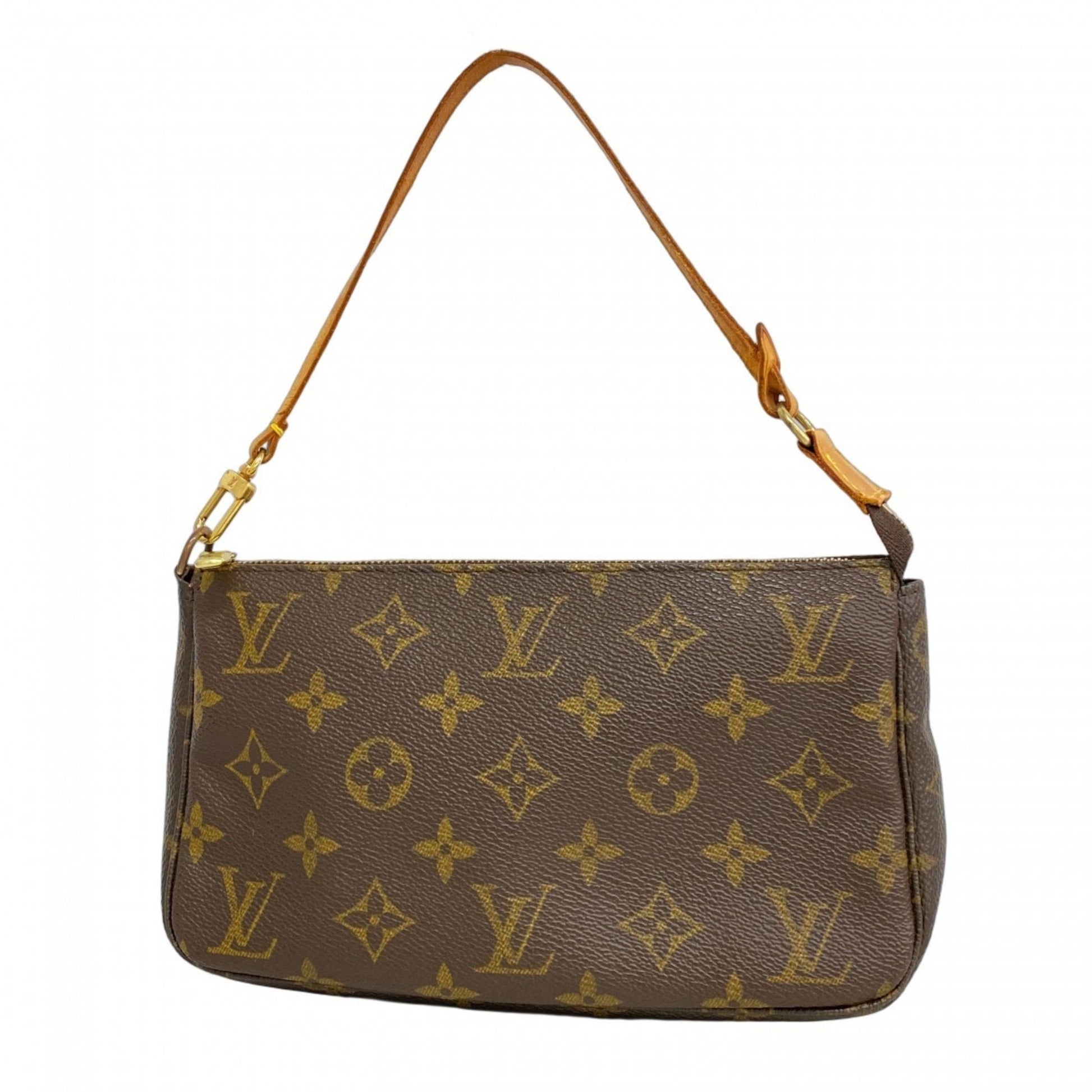 Louis Vuitton Pochette Accessoire, Brown, Canvas, clutch