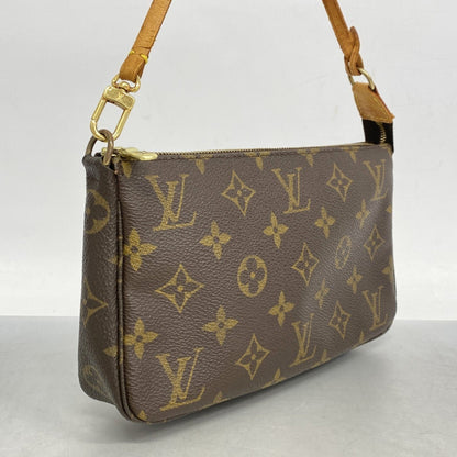 Louis Vuitton Pochette Accessoire, Brown, Canvas, clutch