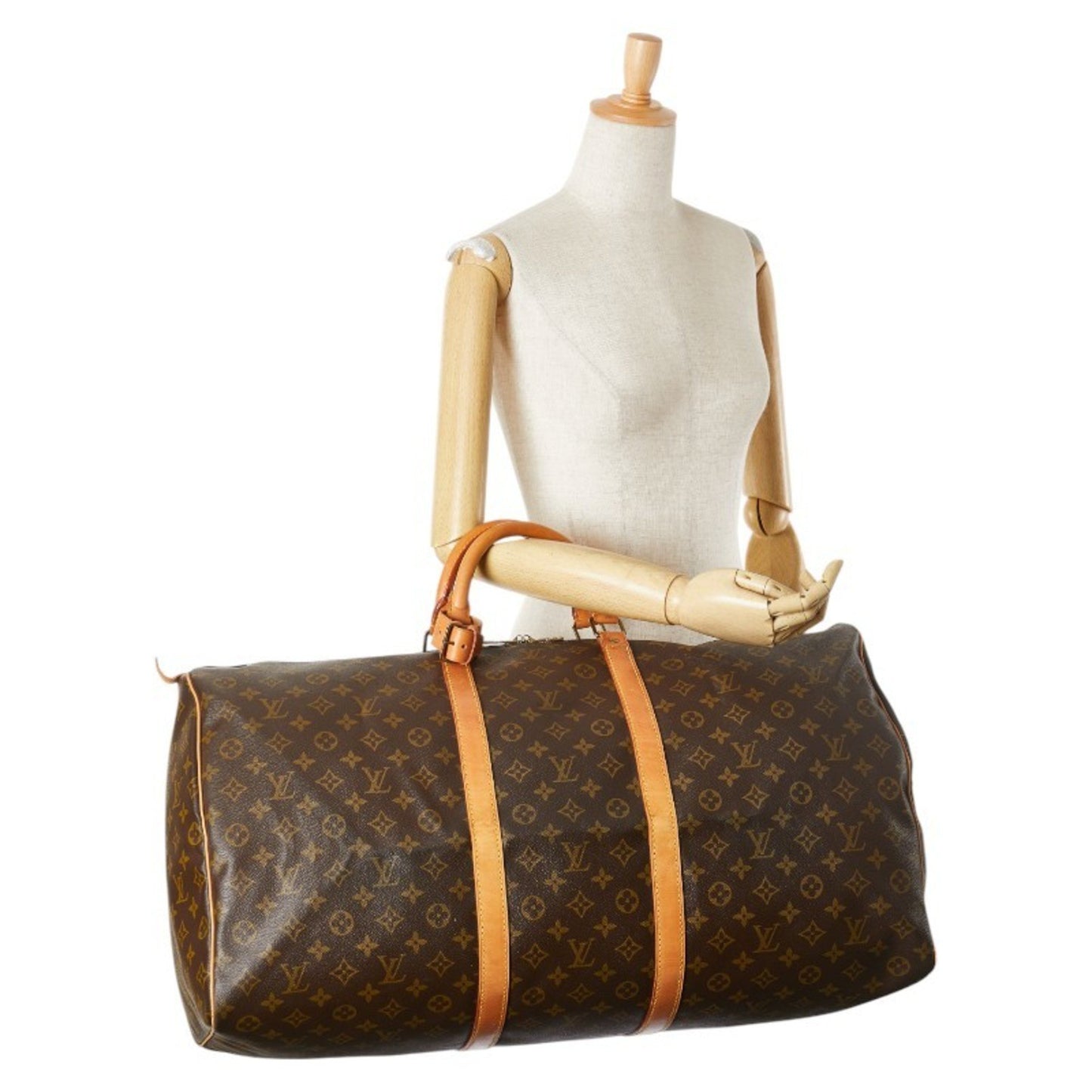 Louis Vuitton Keepall 60, Brown, Canvas, travel