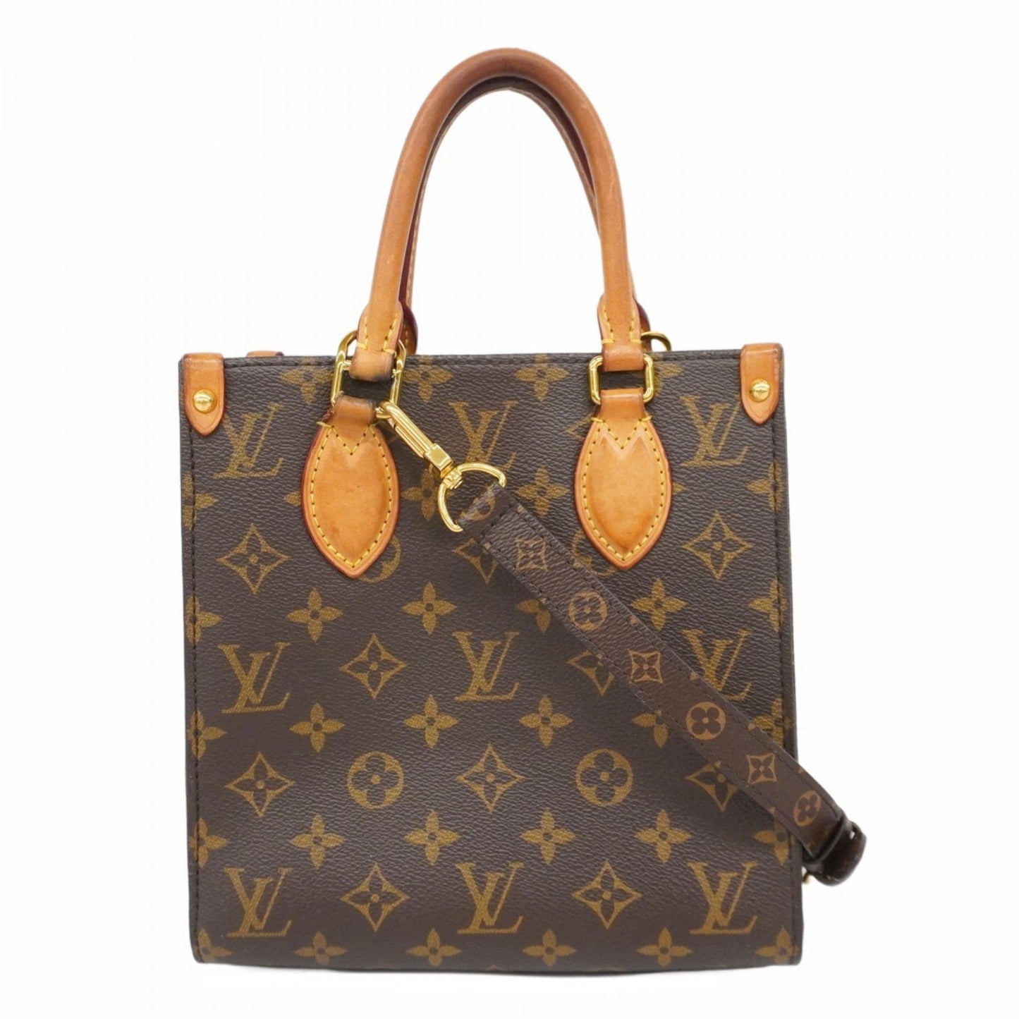 Louis Vuitton Sac Plat, Brown, Canvas, handbag