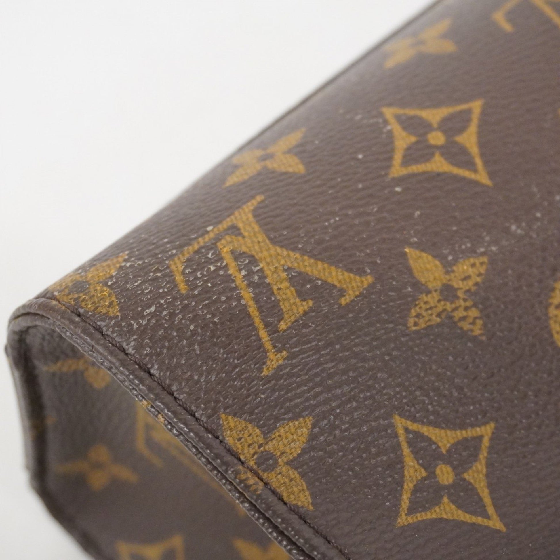 Louis Vuitton Sac Plat, Brown, Canvas, handbag