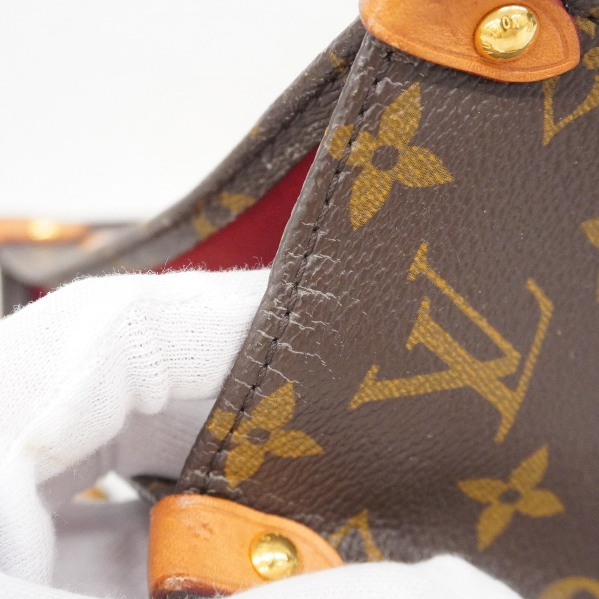 Louis Vuitton Sac Plat, Brown, Canvas, handbag