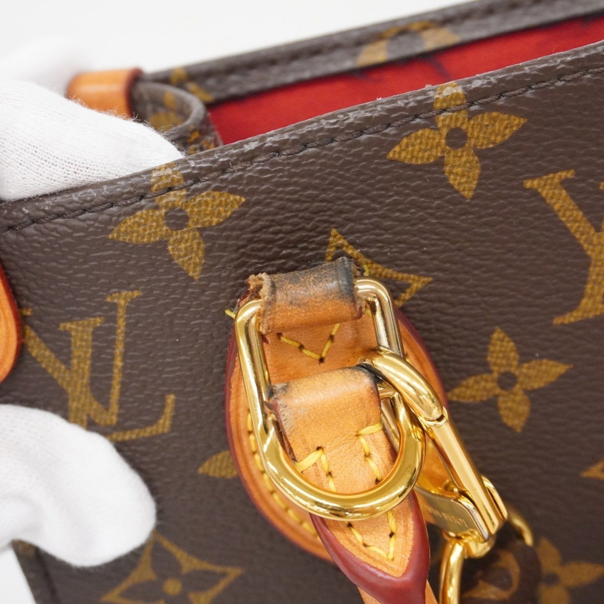 Louis Vuitton Sac Plat, Brown, Canvas, handbag