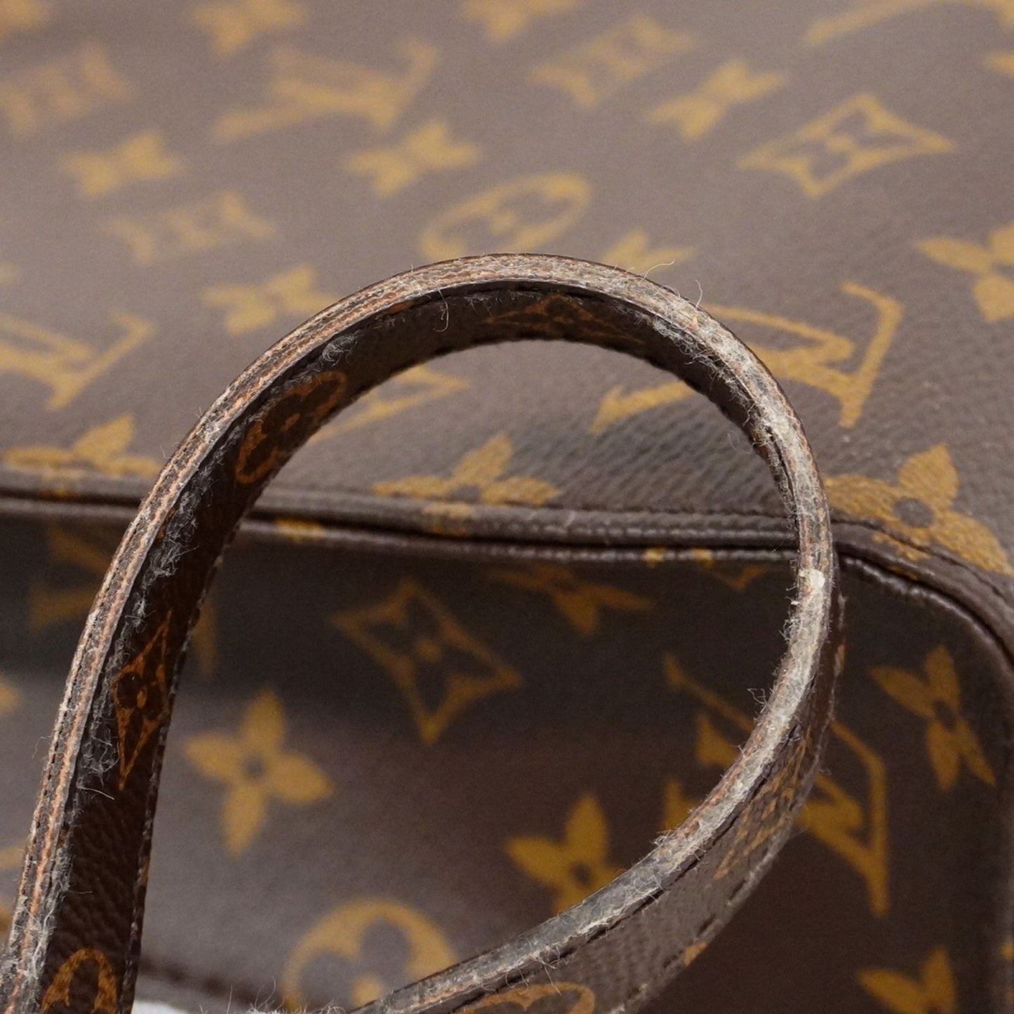 Louis Vuitton Sac Plat, Brown, Canvas, handbag