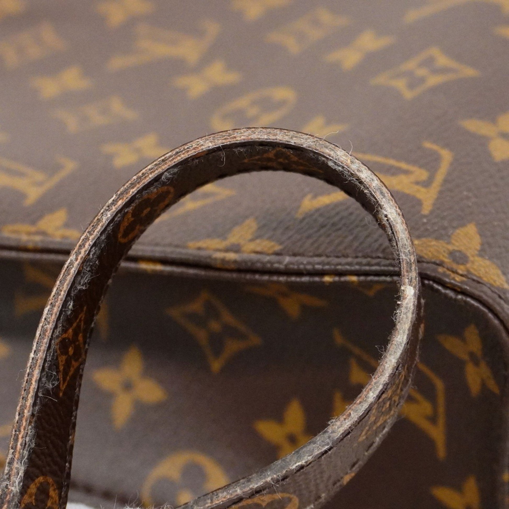 Louis Vuitton Sac Plat, Brown, Canvas, handbag