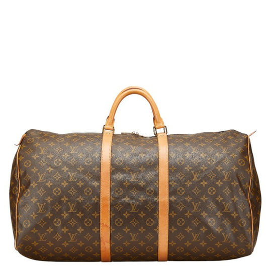 Louis Vuitton Keepall 60, Brown, Canvas, travel