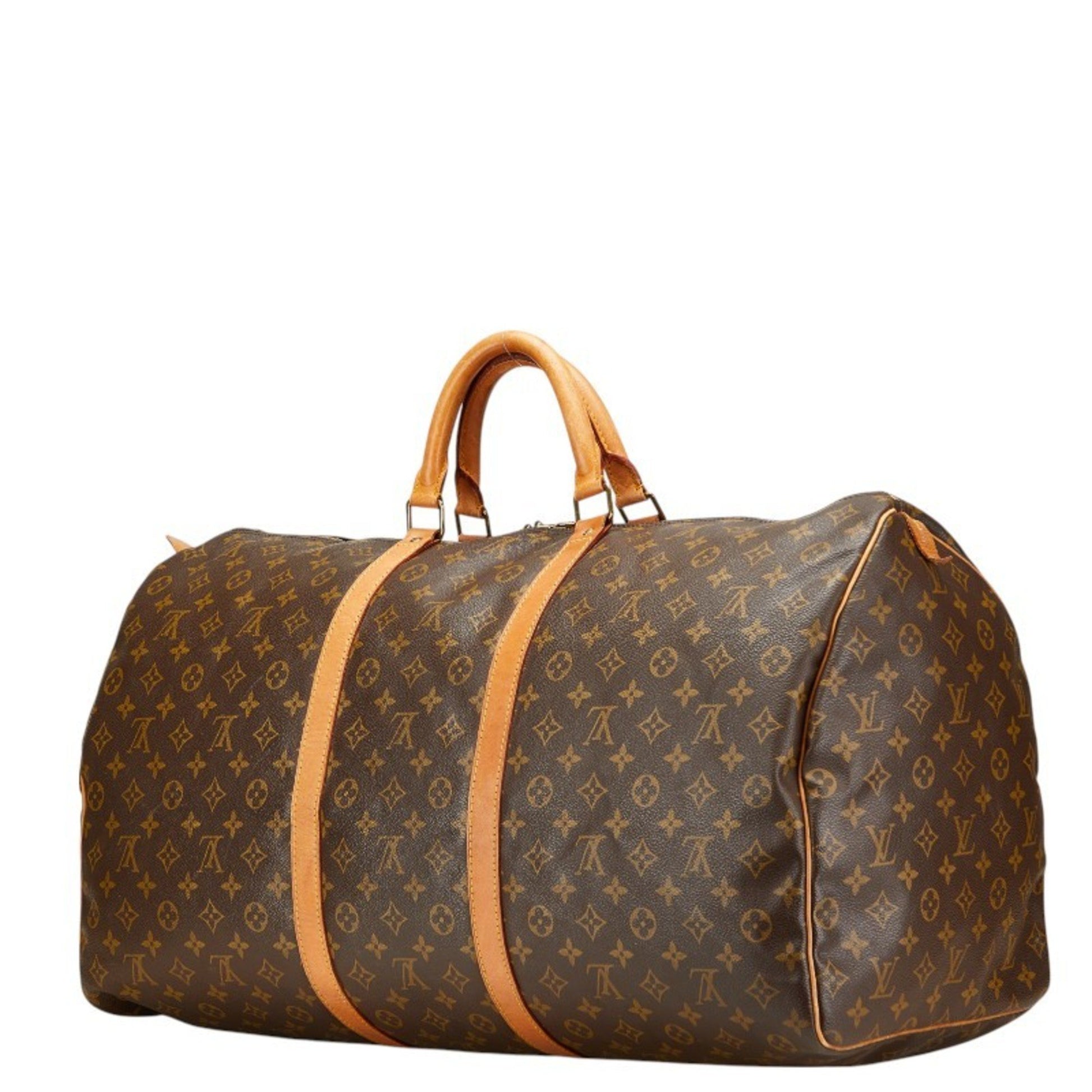 Louis Vuitton Keepall 60, Brown, Canvas, travel