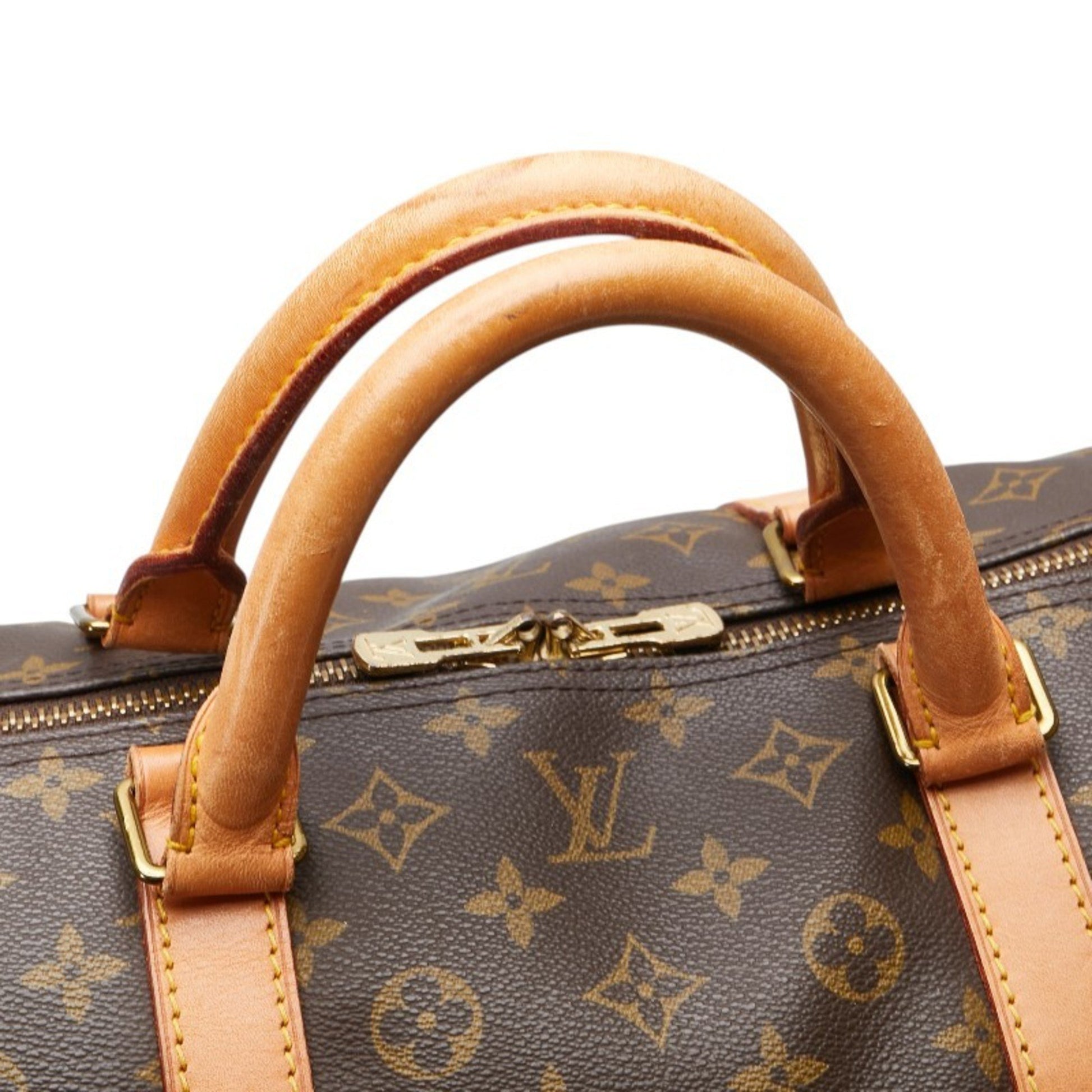 Louis Vuitton Keepall 60, Brown, Canvas, travel