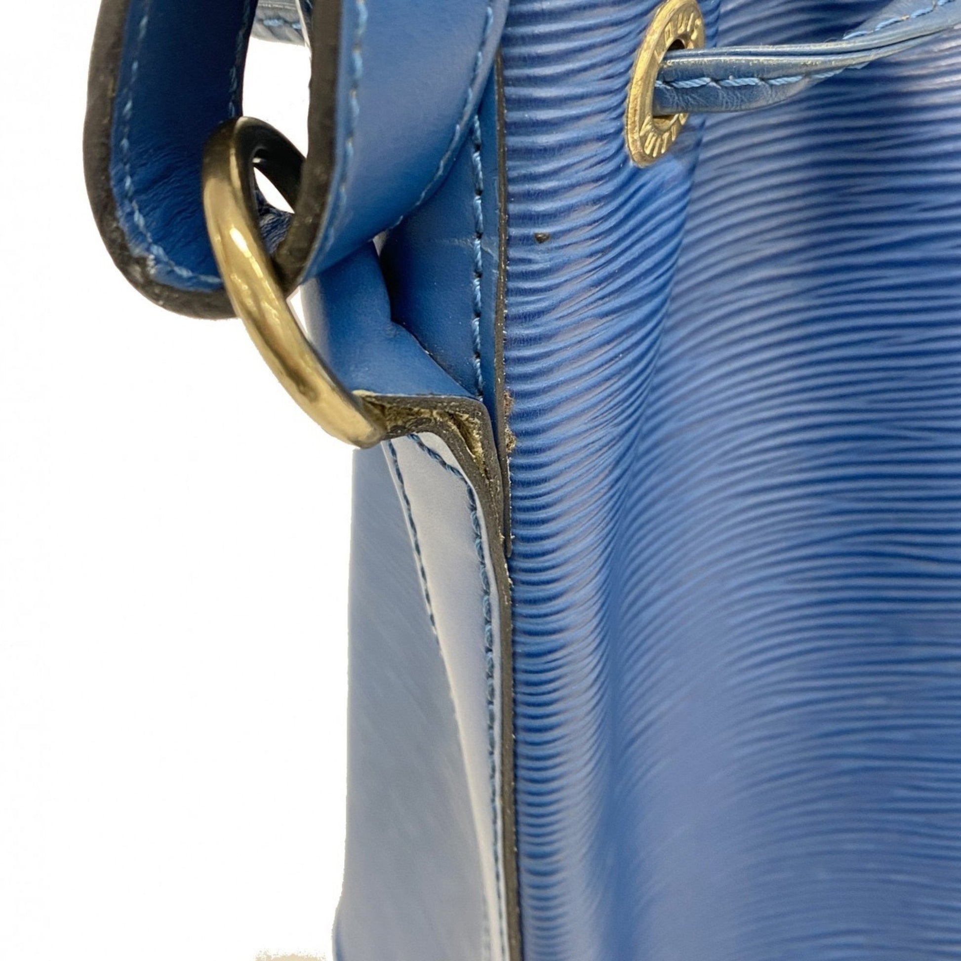 Louis Vuitton Noé, Blue, Leather, shoulder