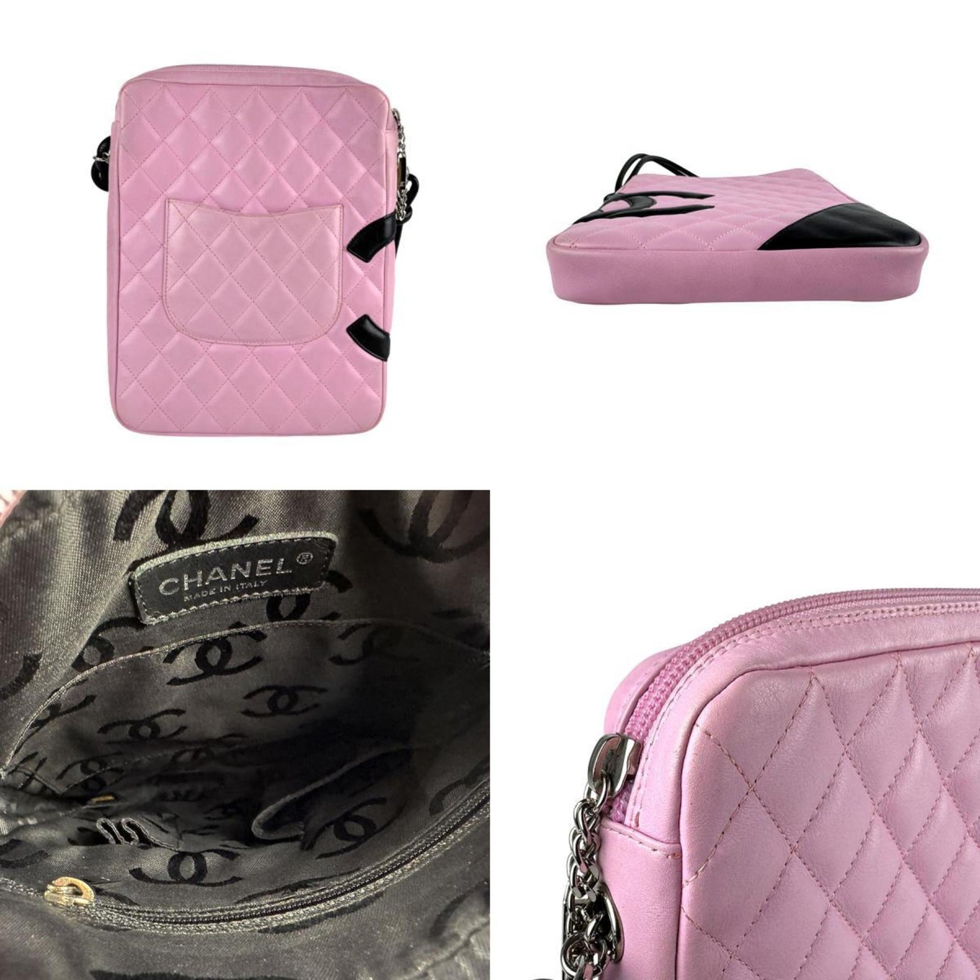 Chanel Cambon line, Pink, Leather, shoulder