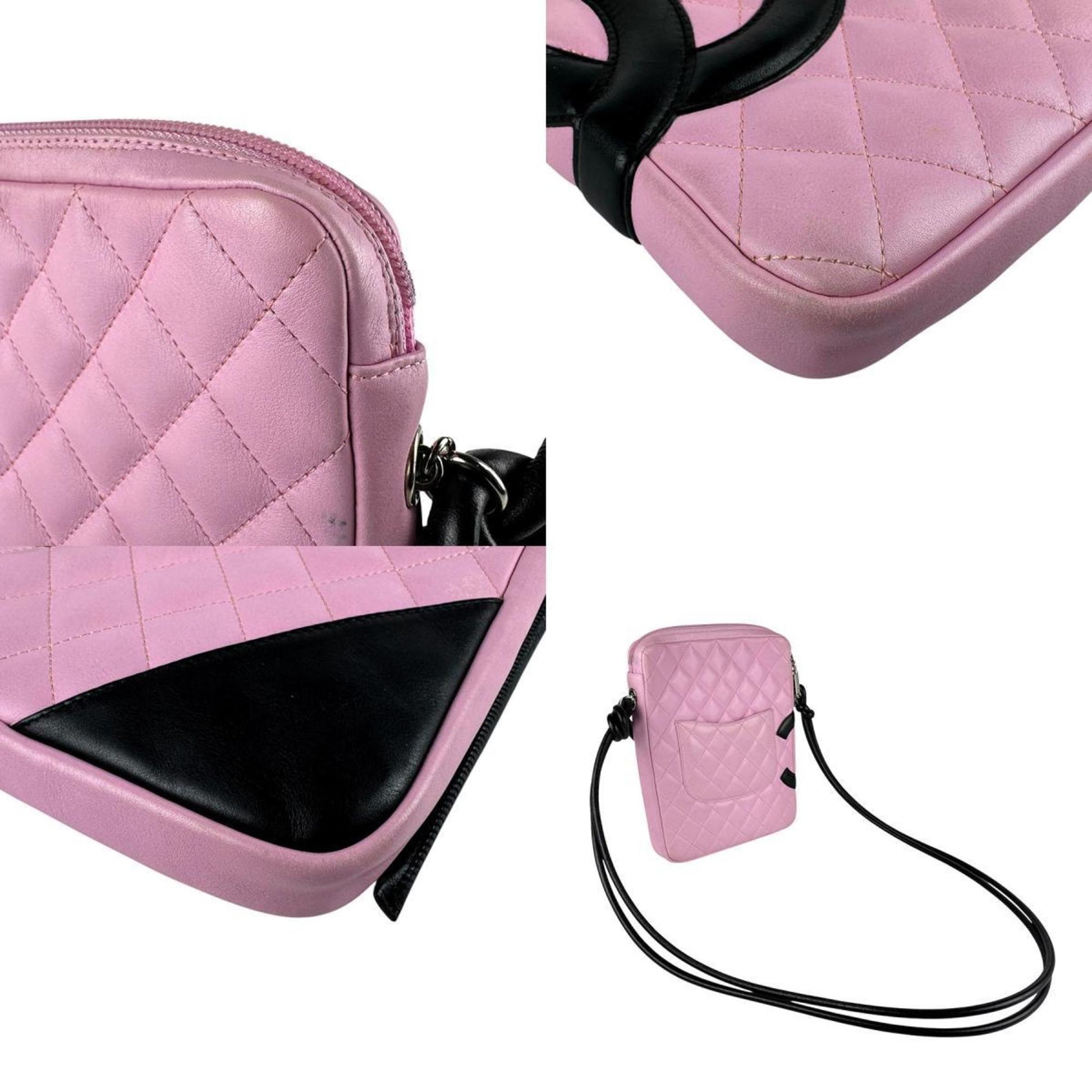 Chanel Cambon line, Pink, Leather, shoulder