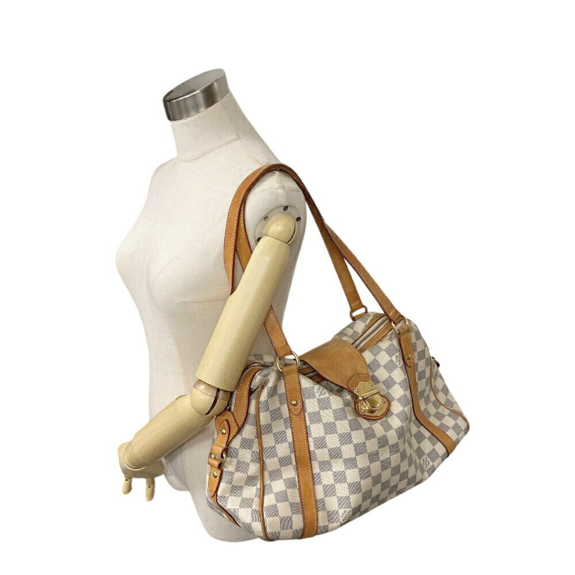 Louis Vuitton Stresa, White, Canvas, tote