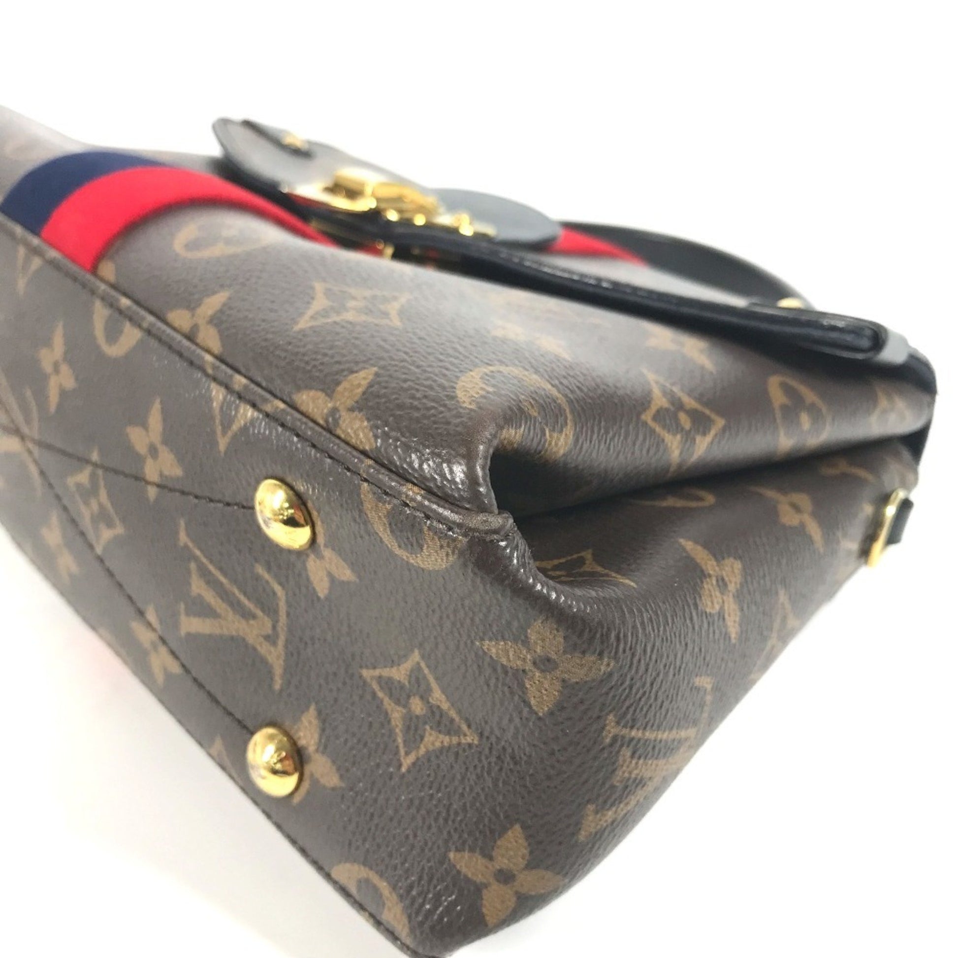 Louis Vuitton Georges, Brown, Canvas, shoulder
