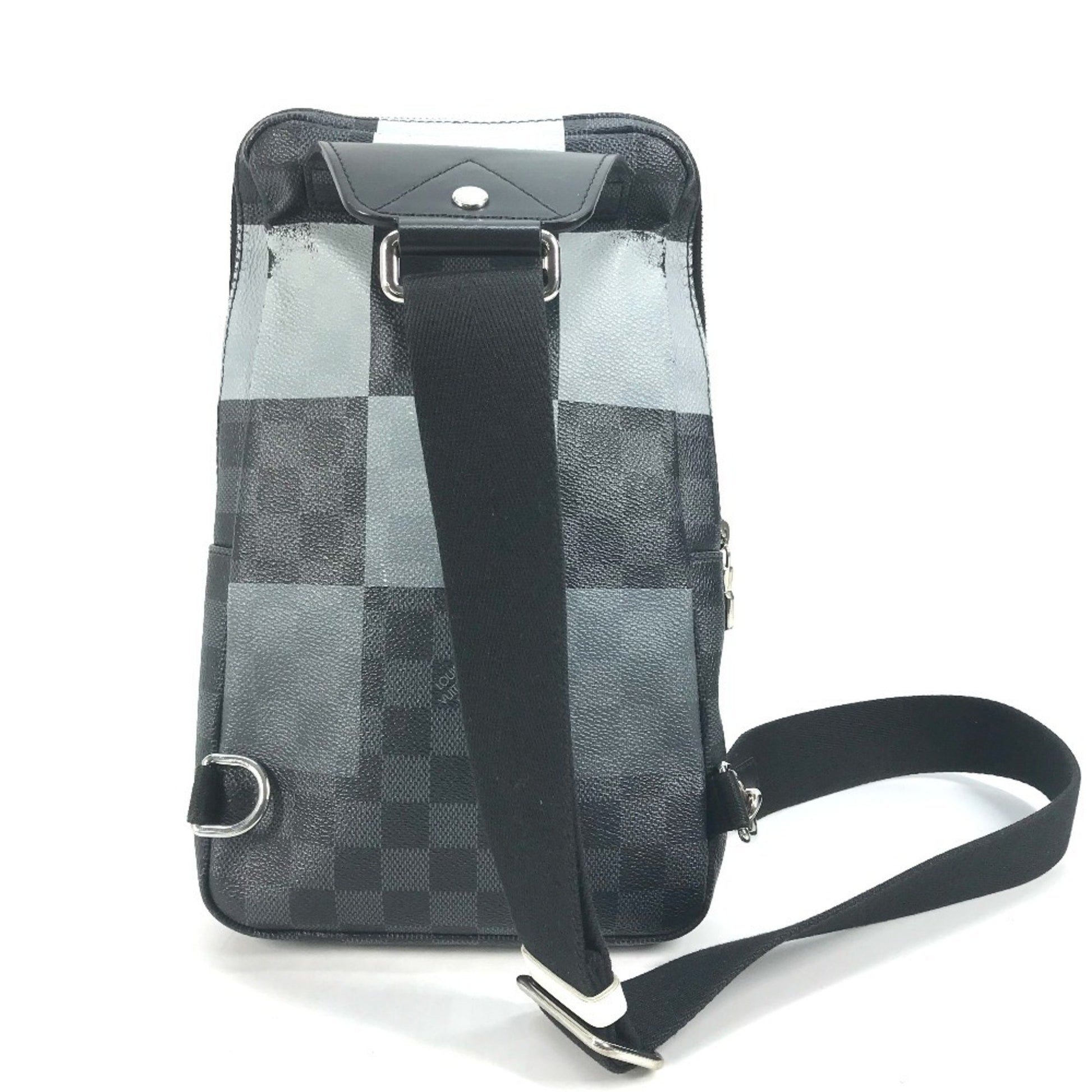 Louis Vuitton Avenue Sling, Black, Canvas, shoulder