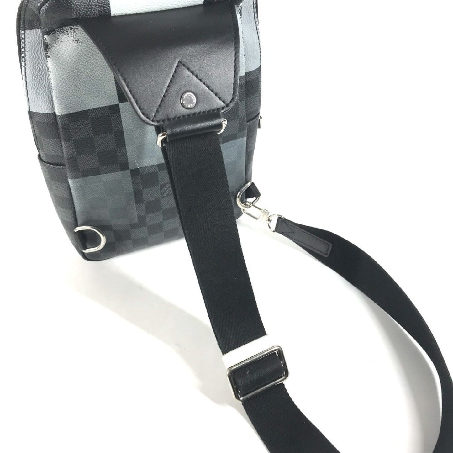 Louis Vuitton Avenue Sling, Black, Canvas, shoulder