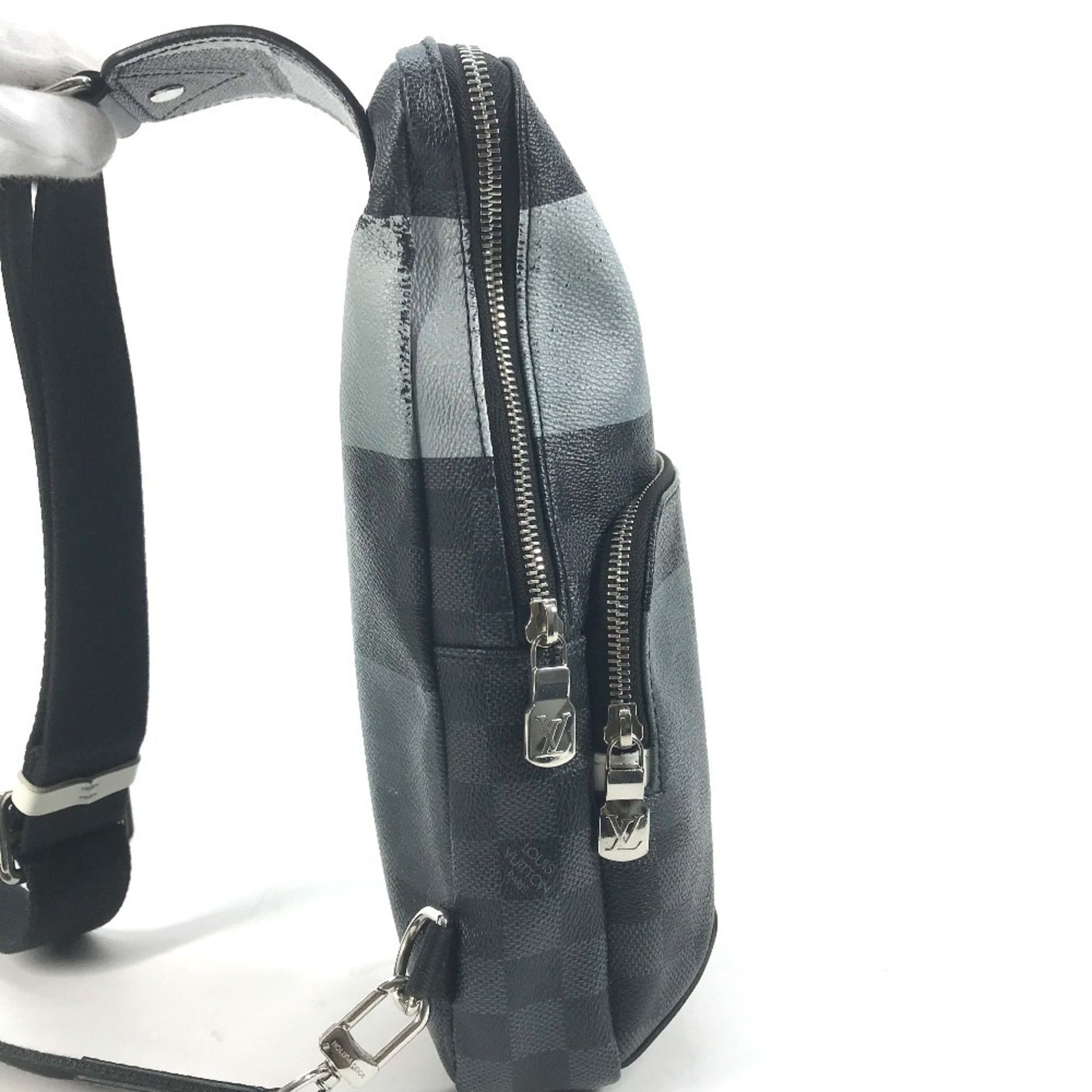 Louis Vuitton Avenue Sling, Black, Canvas, shoulder