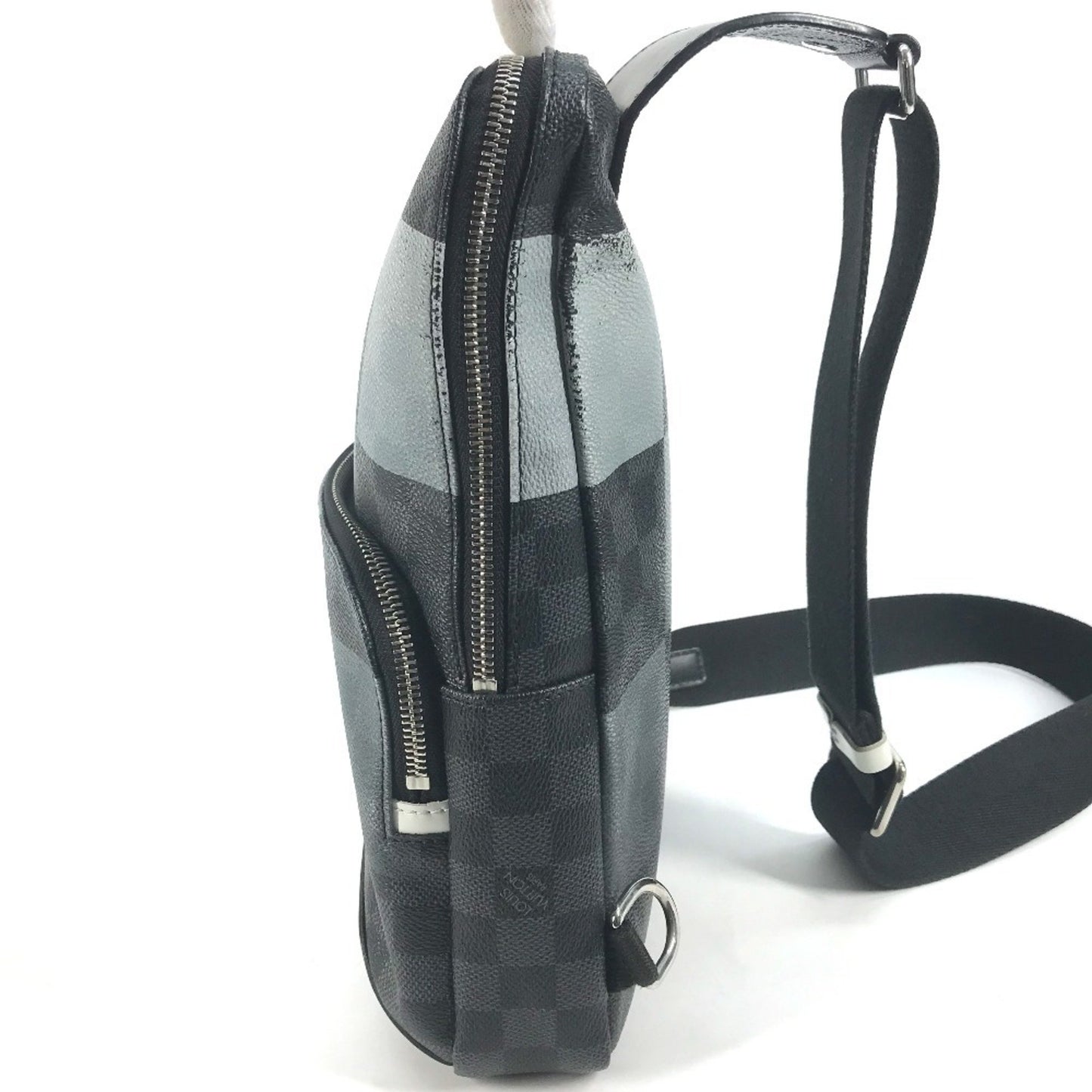 Louis Vuitton Avenue Sling, Black, Canvas, shoulder