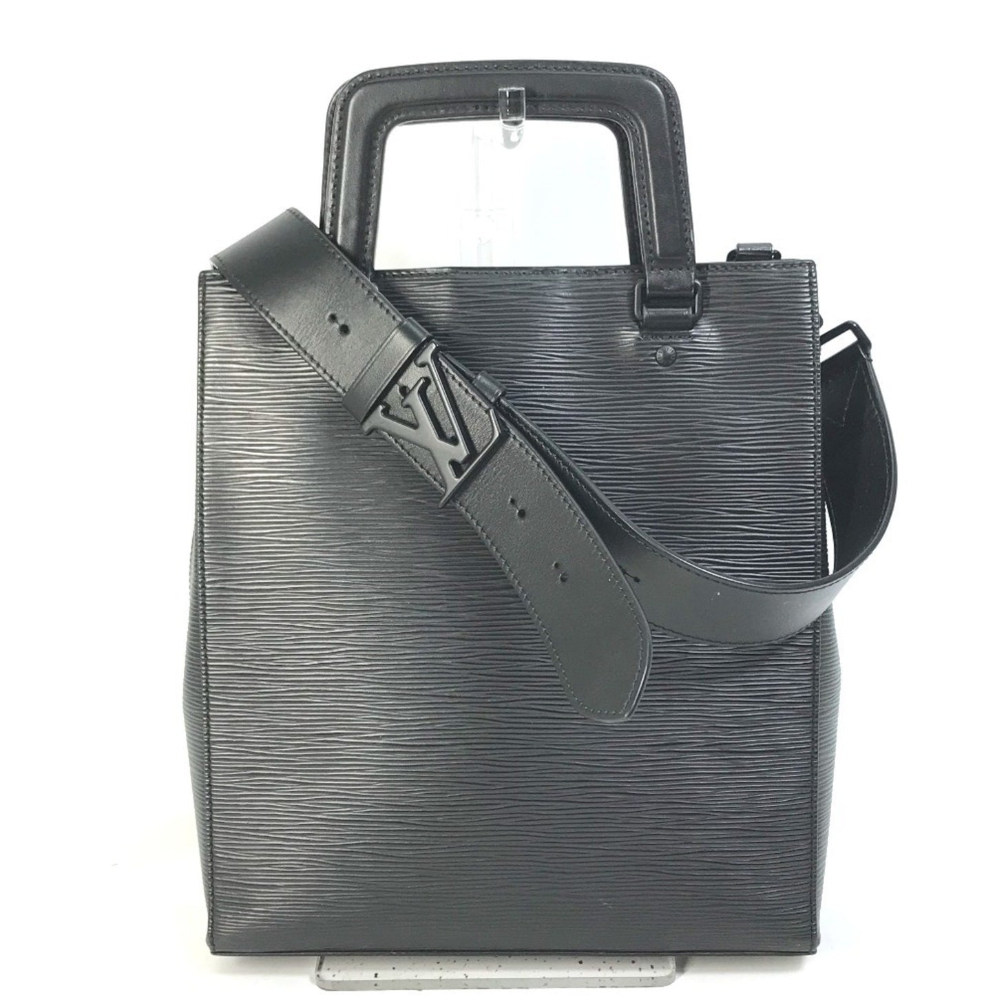 Louis Vuitton Sac Plat, Black, Leather, tote