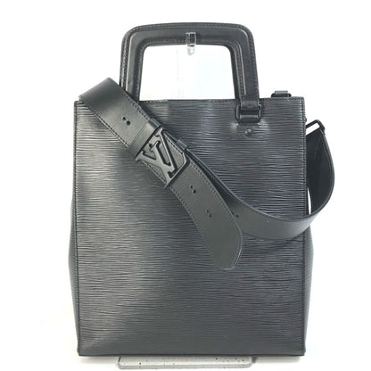 Louis Vuitton Sac Plat, Black, Leather, tote