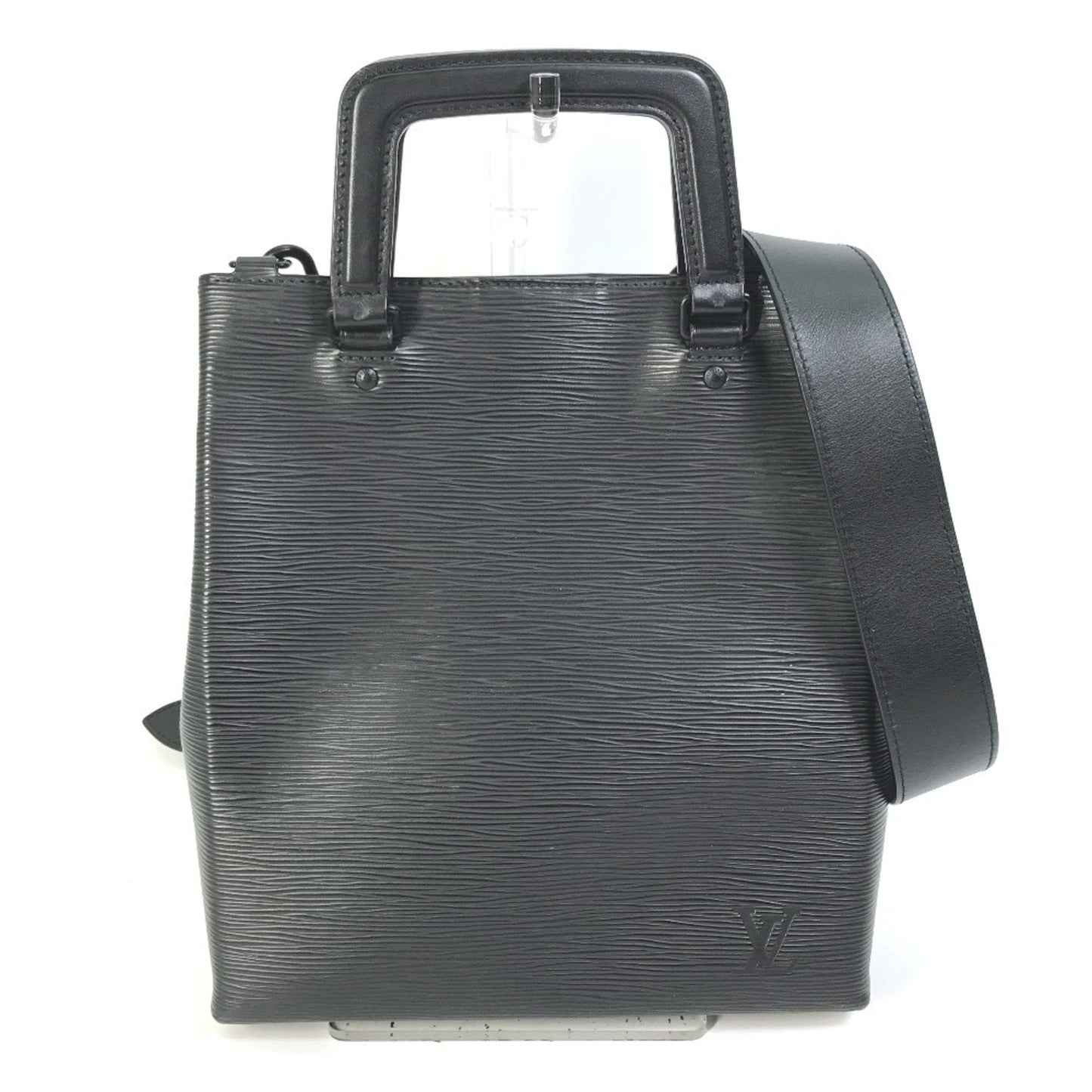 Louis Vuitton Sac Plat, Black, Leather, tote