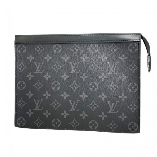 Louis Vuitton Pochette voyage, Black, Canvas, clutch