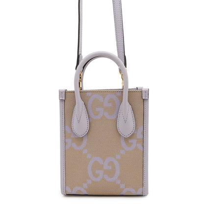 Gucci GG Jumbo, Purple, "CANVAS, LEATHER", handbag