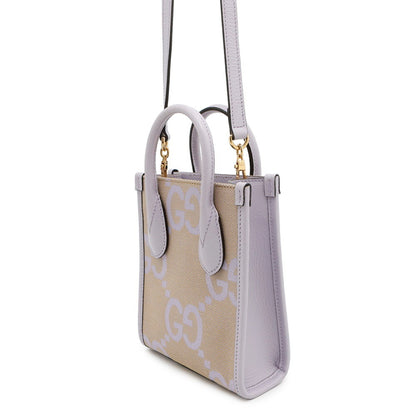 Gucci GG Jumbo, Purple, "CANVAS, LEATHER", handbag