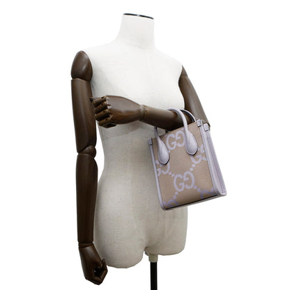 Gucci GG Jumbo, Purple, "CANVAS, LEATHER", handbag